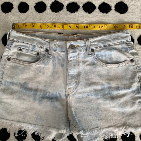 Levi's 515 Jean Shorts Women's 8 Raw Hem Denim Cut Off Y2K Rodeo Daisy Festival - Picture 7 of 11